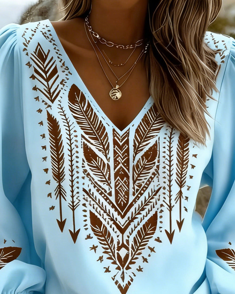 Grazina - Blusa Folgada Com Gola em V