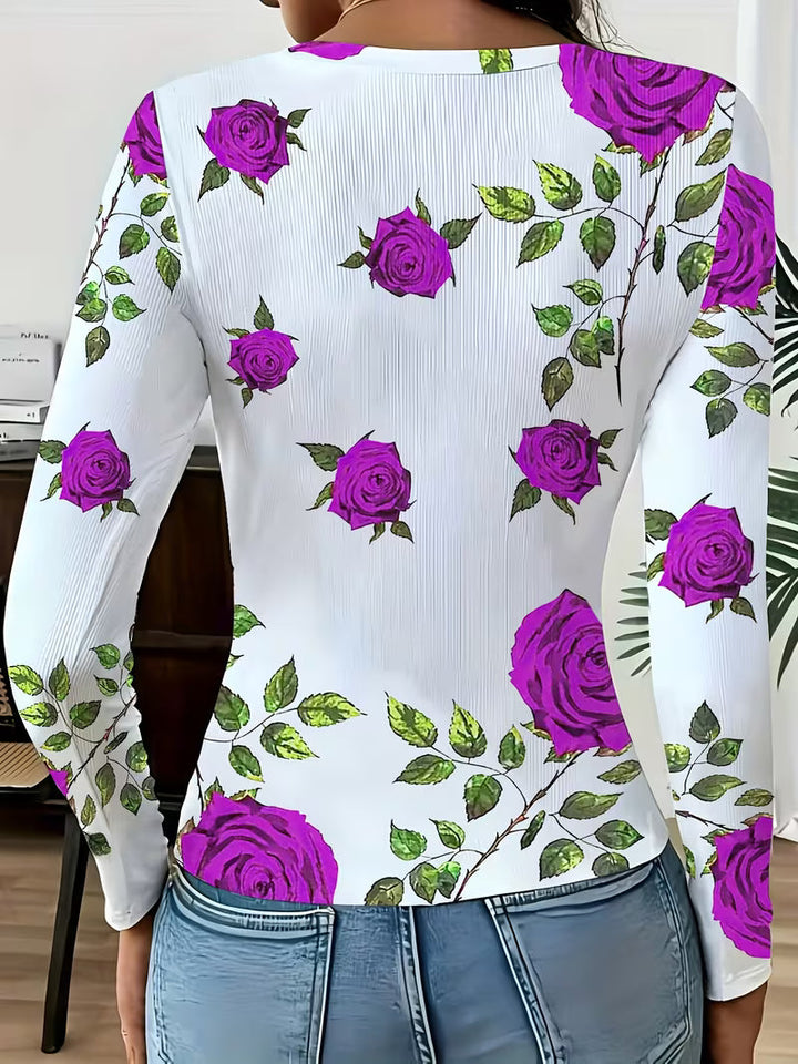 Rabiye - Top Com Estampado Floral E Decote Quadrado