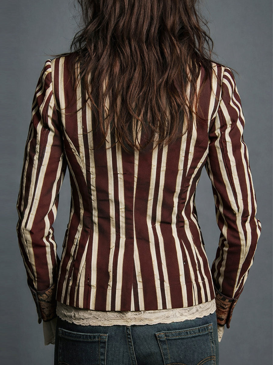Shalisa - Blazer às Riscas Boémio