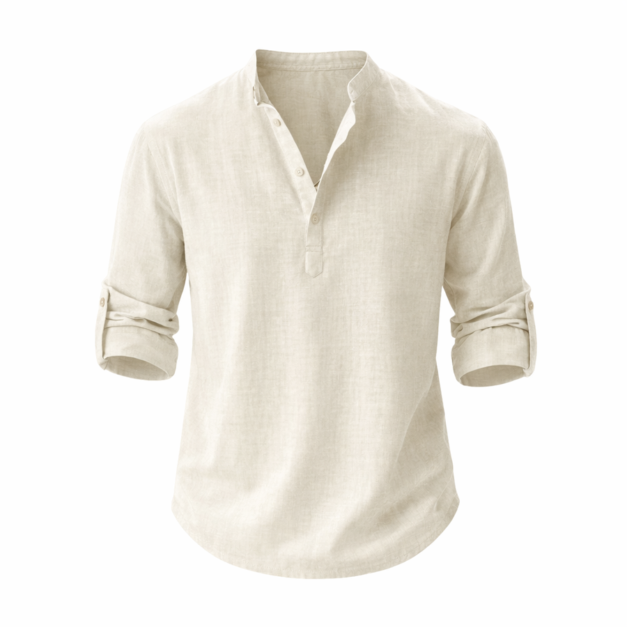 Galeazzo - Camisa De Manga Comprida Em Algodão e Linho