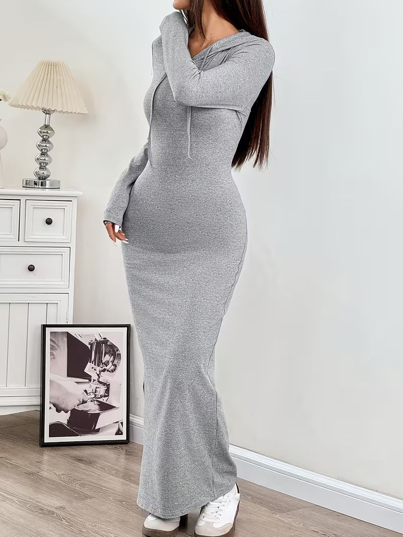 Dahye - Vestido Maxi De Manga Comprida Com Capuz