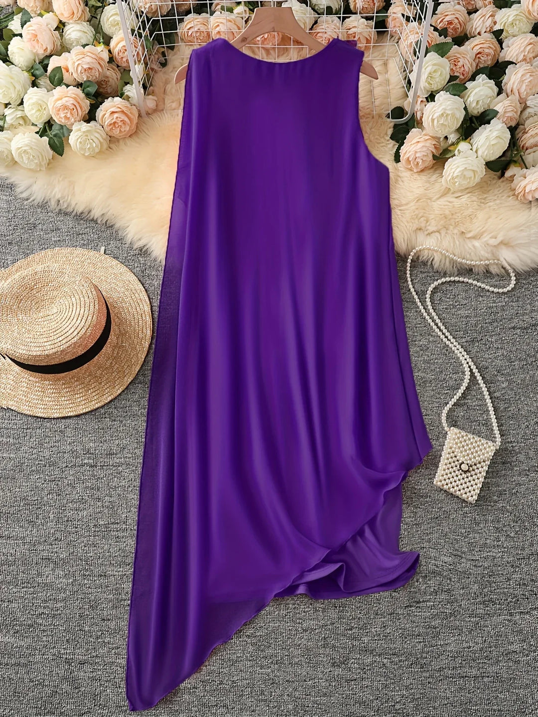 Maren - Vestido Midi Elegante Sem Mangas