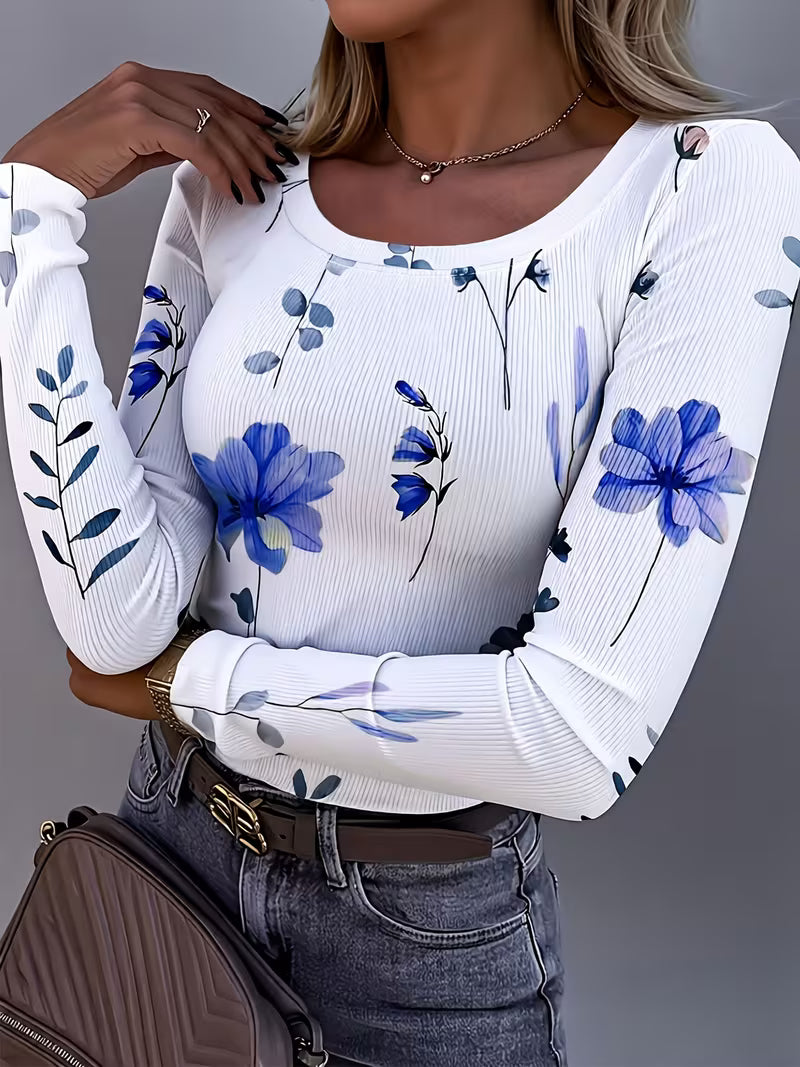 Rabiye - Top Com Estampado Floral E Decote Quadrado
