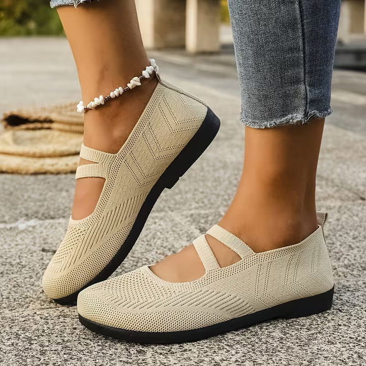 Kethryn - Sapatos Mary Jane de Malha Sem Atacadores