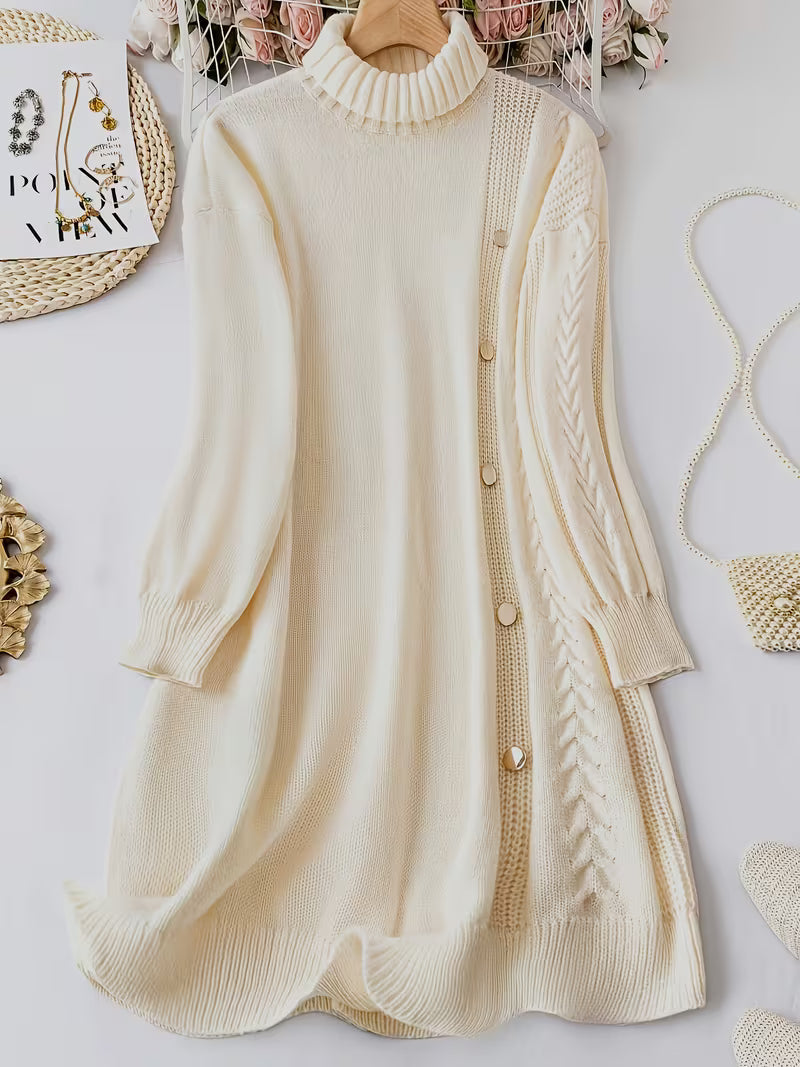 Malkina - Vestido-Camisola Confortável De Manga Comprida