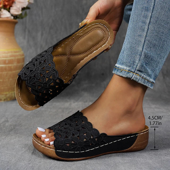 Navodya - Sandálias Elegantes Com Padrão de Peixes