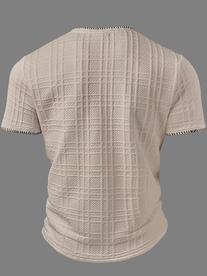 Layton - Camiseta Henley De Manga Curta Com Textura