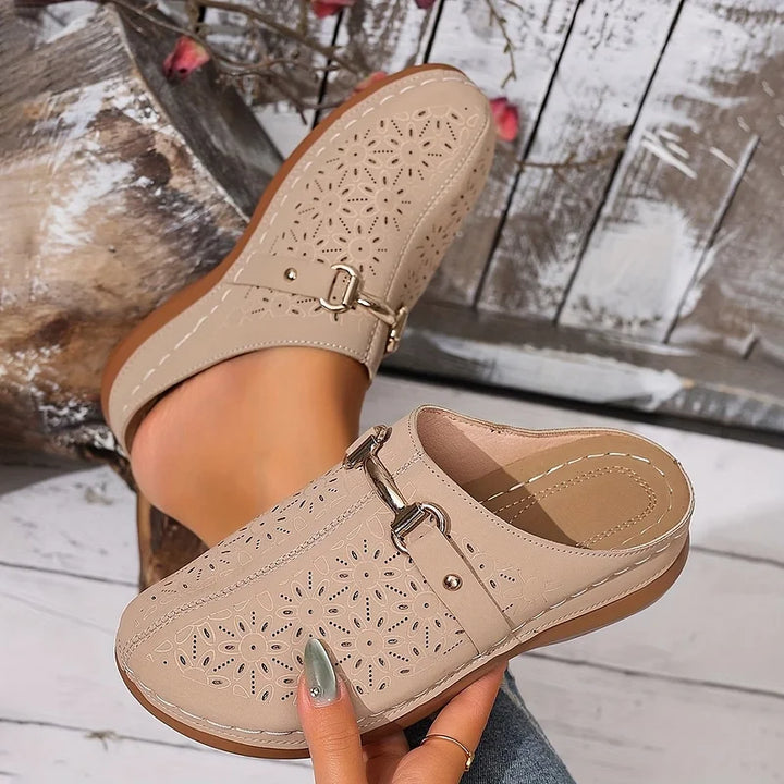 Hailen - Mules Casuais Com Padrão Floral e Sem Atacadores