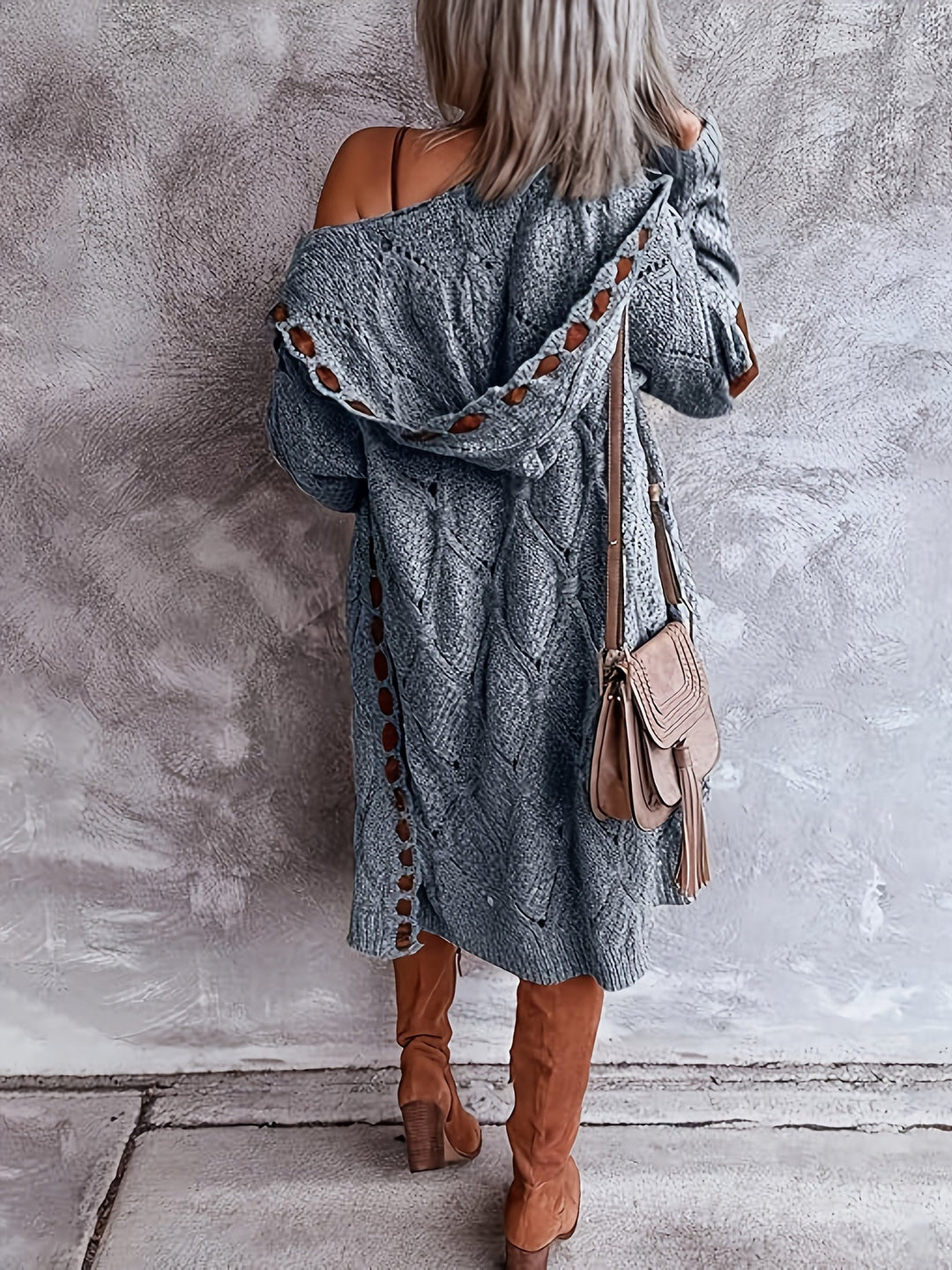Mohina - Casaco Comprido De Malha Patchwork