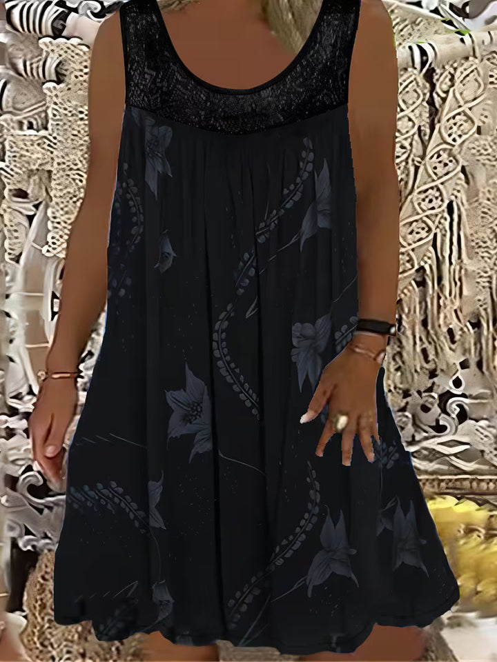 Samudri - Vestido Maxi largo Sem Mangas Com Gola Redonda