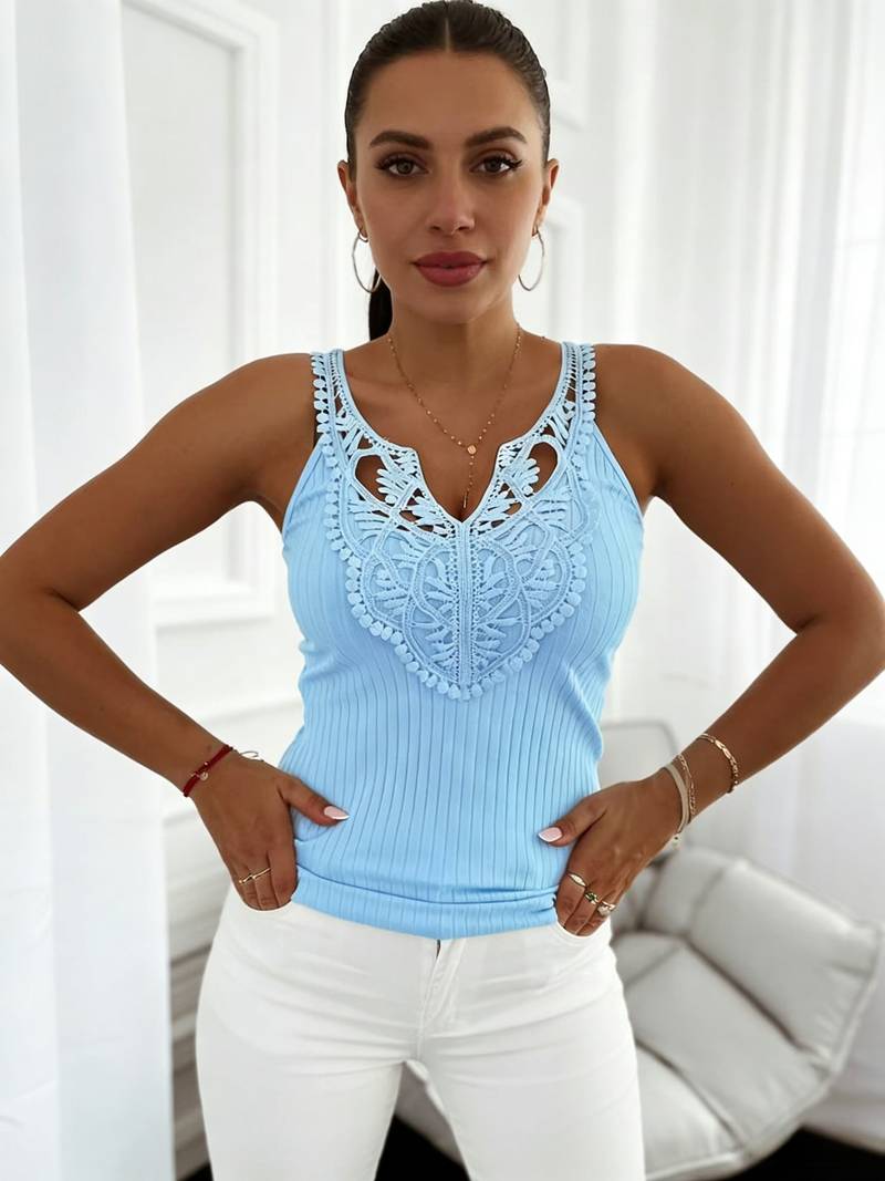 Hajar - Camisola SEM Mangas Elegante Em Renda