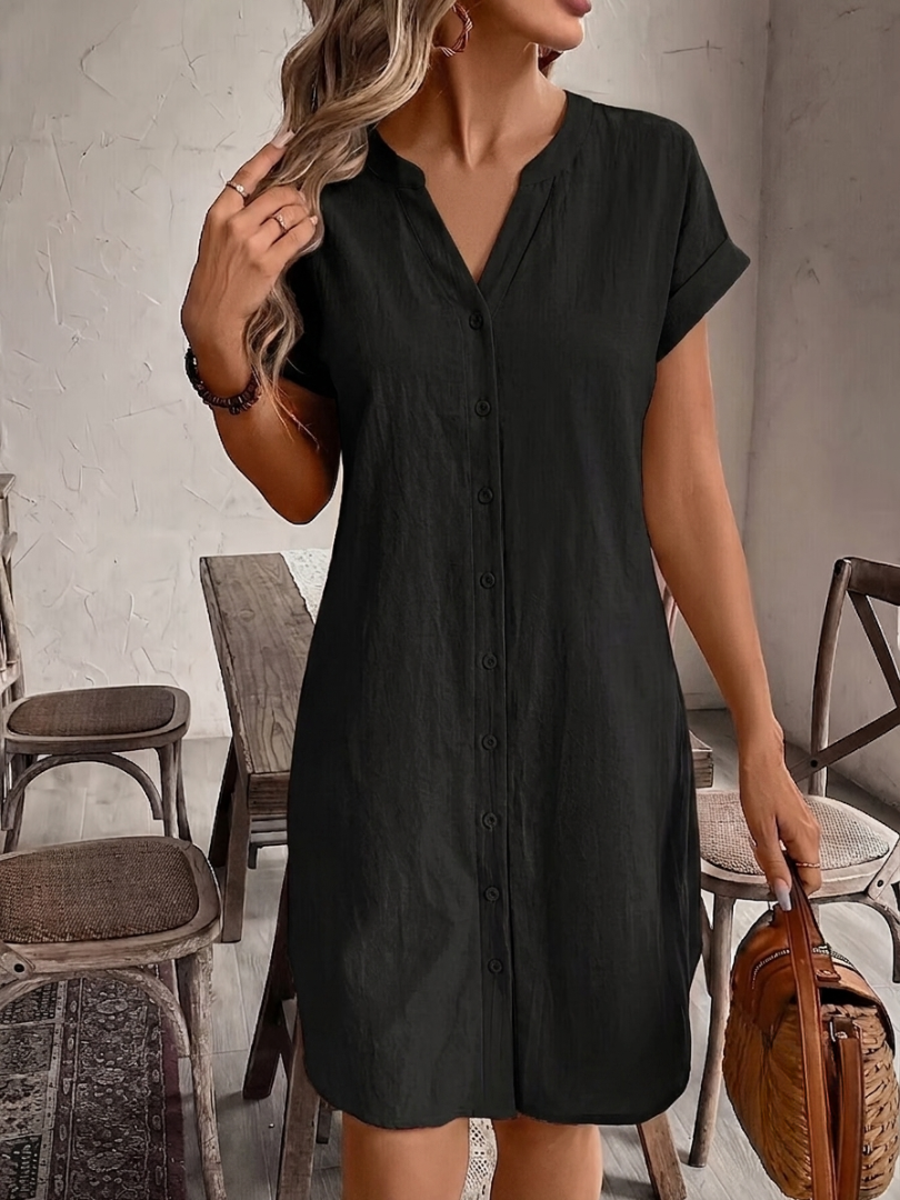 Khalela - Vestido Blusa Confortável Em Linho