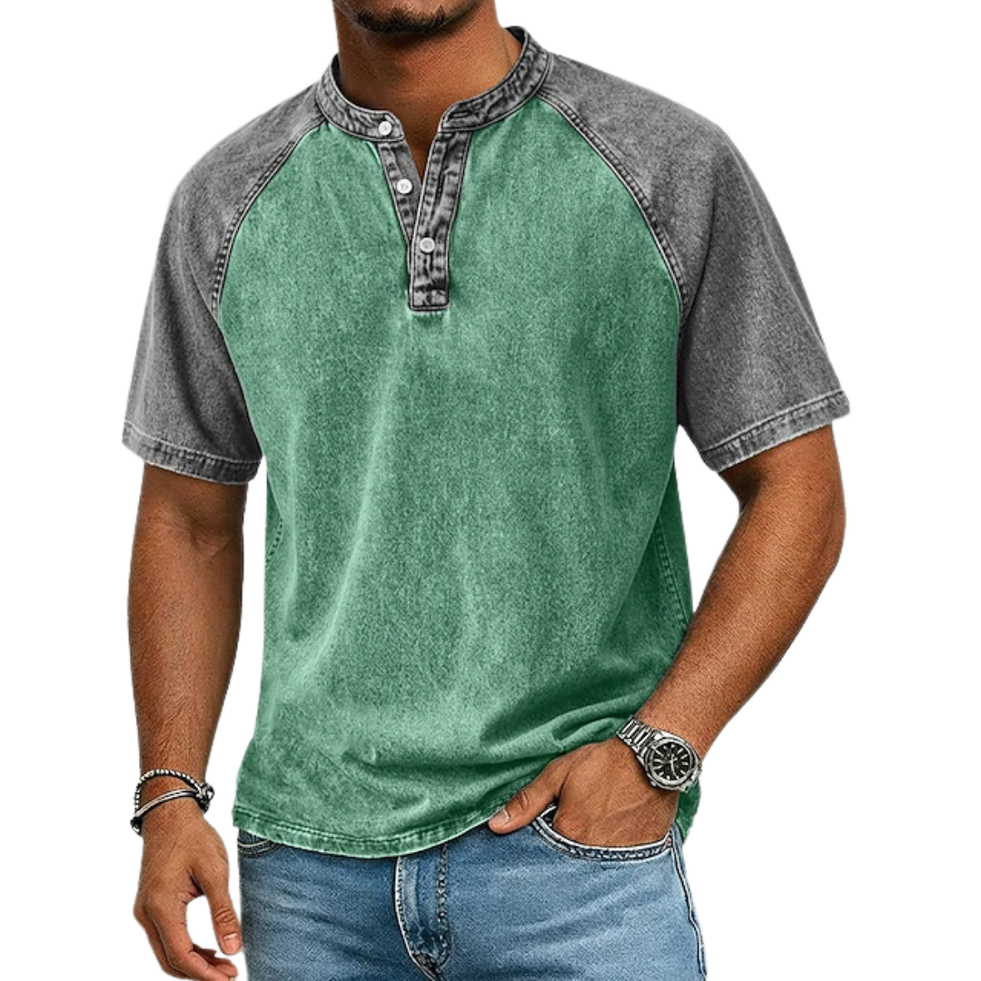 Lawson - Camisa Henley Vintage Bicolor