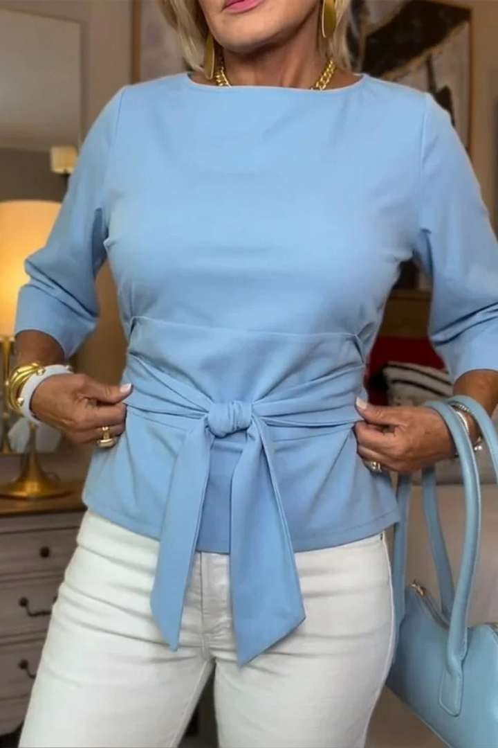 Shaniera - Top Elegante Com Laço Na Cintura