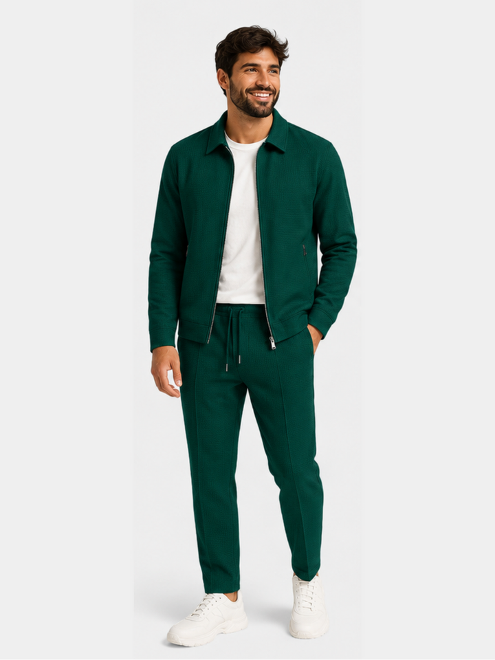 Tobiana - Conjunto Composto Por Um Casaco Com Fecho De Correr Texturado E Calças Com Cordão