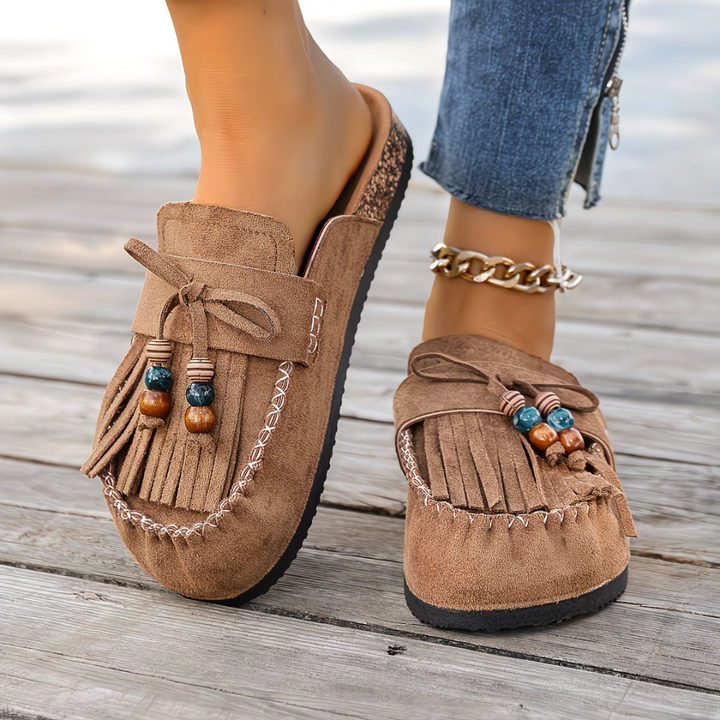 Mehra - Mocassins de Camurça Estilo Boémio