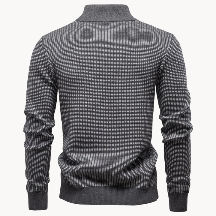 Limman - Camisola de malha jacquard com meio fecho