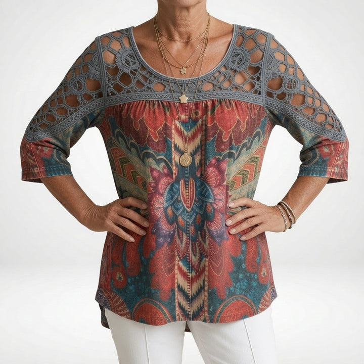 Steven - Blusa com Estampado Etnico Boémio