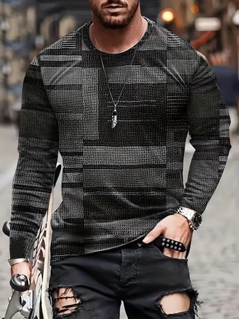 Kellan - Camisa De Manga Comprida Com Estampado Geométrico Em Patchwork