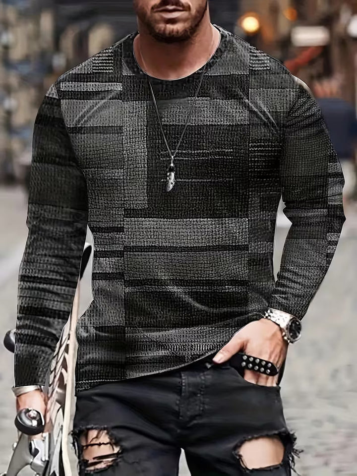 Kellan - Camisa De Manga Comprida Com Estampado Geométrico Em Patchwork