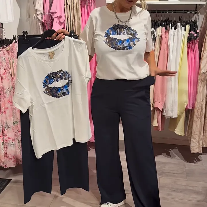 Lynnia - Conjunto De Top e Calças Estampados