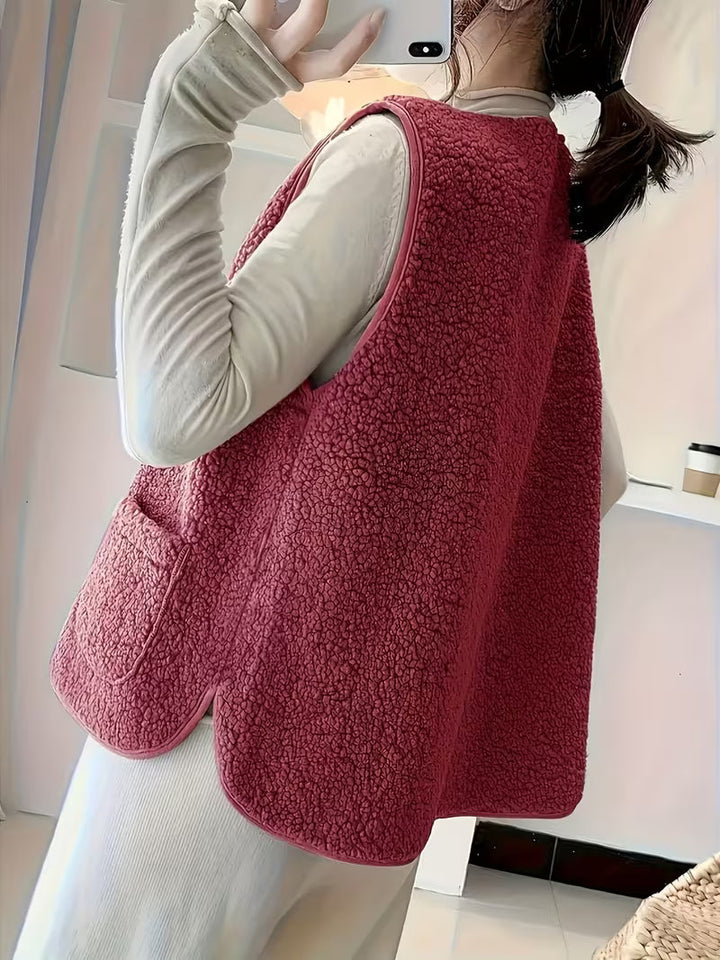 Miona - Colete De Velo Felpudo Com Bolsos