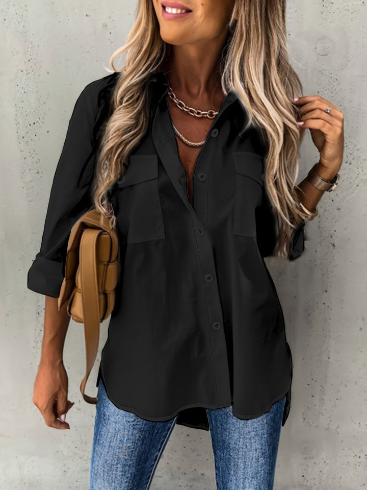 Aziza - Camisa Clássica De Manga Comprida Com Botões