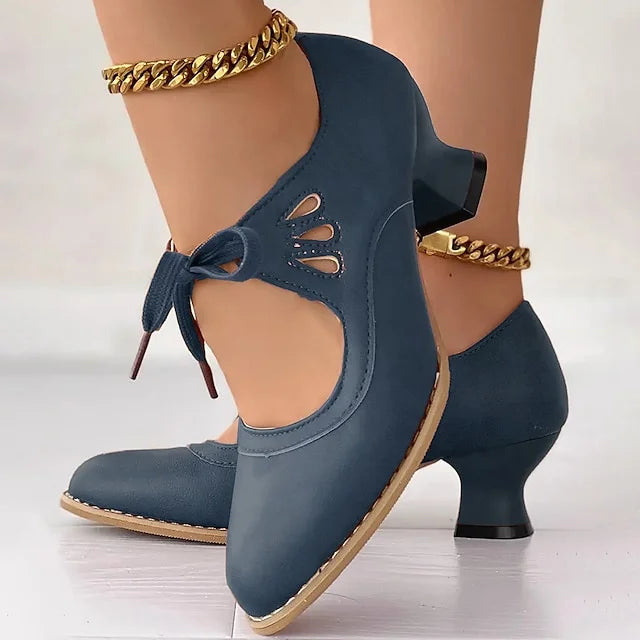 Zydrune - Sapatos de Salto Alto em Couro Vintage