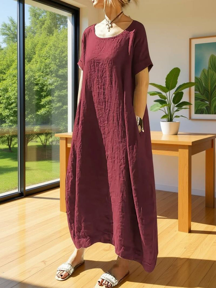 Anuradhi - Vestido Longo Casual Com Mangas Largas
