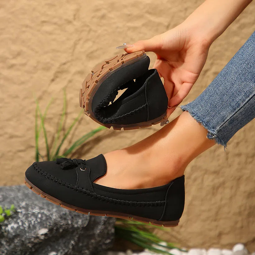 Patamon - Mocassins Confortáveis Com Laços Vintage Suaves