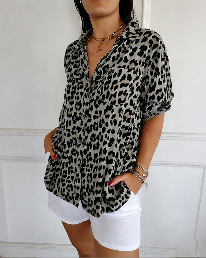 Shifra - Blusa De Moda Com Padrão De Leopardo