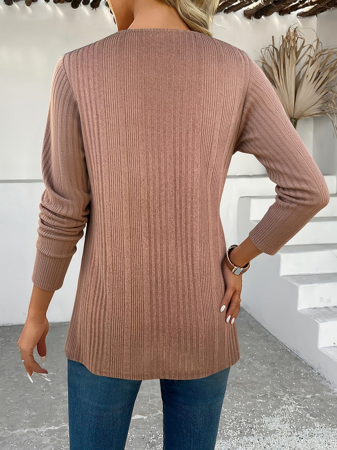Lizeth - Camiseta De Manga Comprida Com Gola Redonda