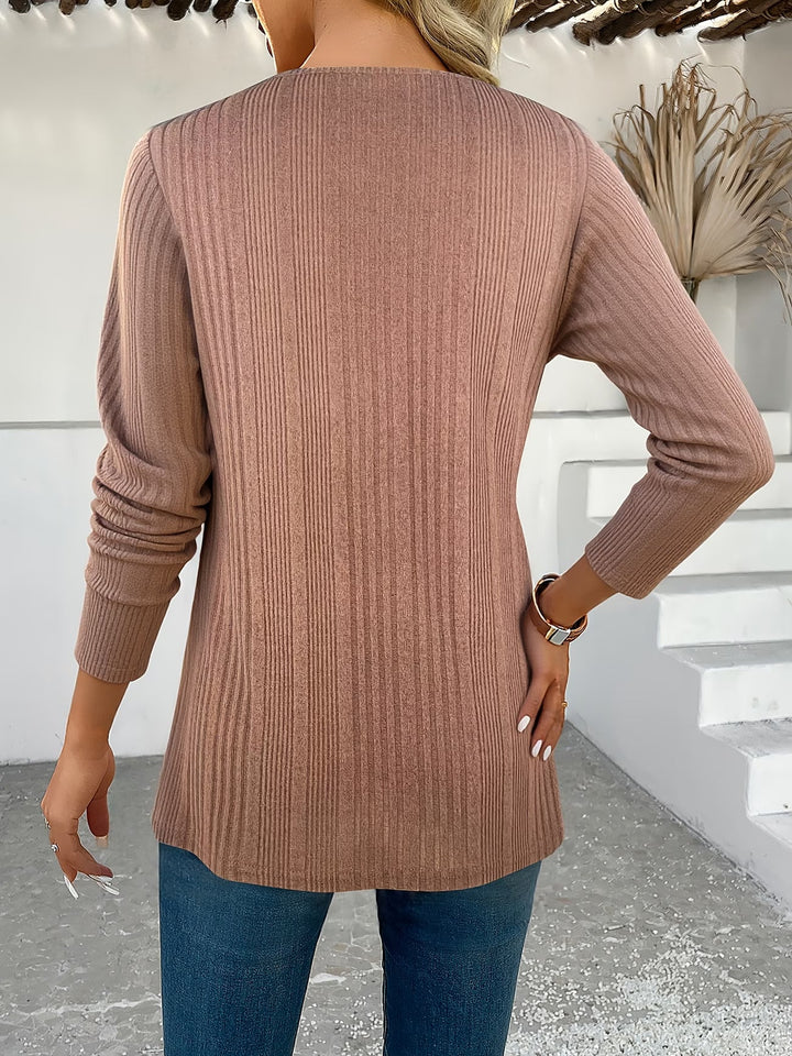 Lizeth - Camiseta De Manga Comprida Com Gola Redonda