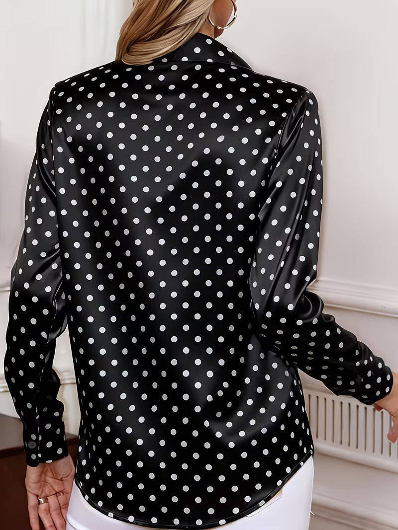 Amalien - Blusa Elegante e Versátil com Padrão de Bolinhas