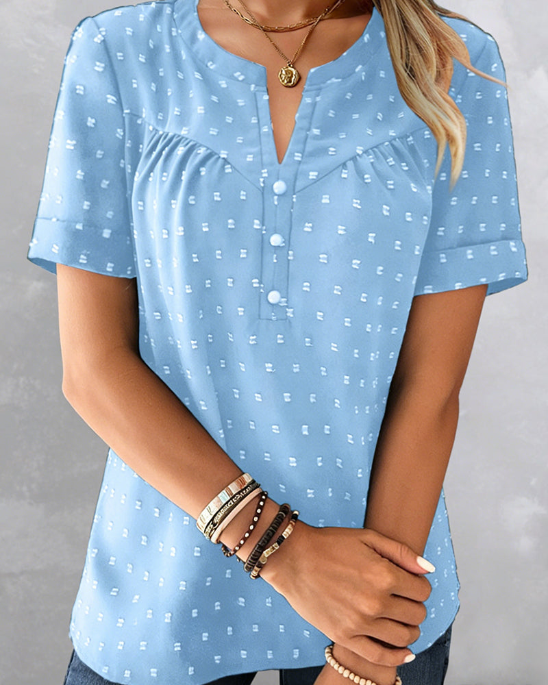 Seela - Blusa De Manga Curta Com Decote Em V