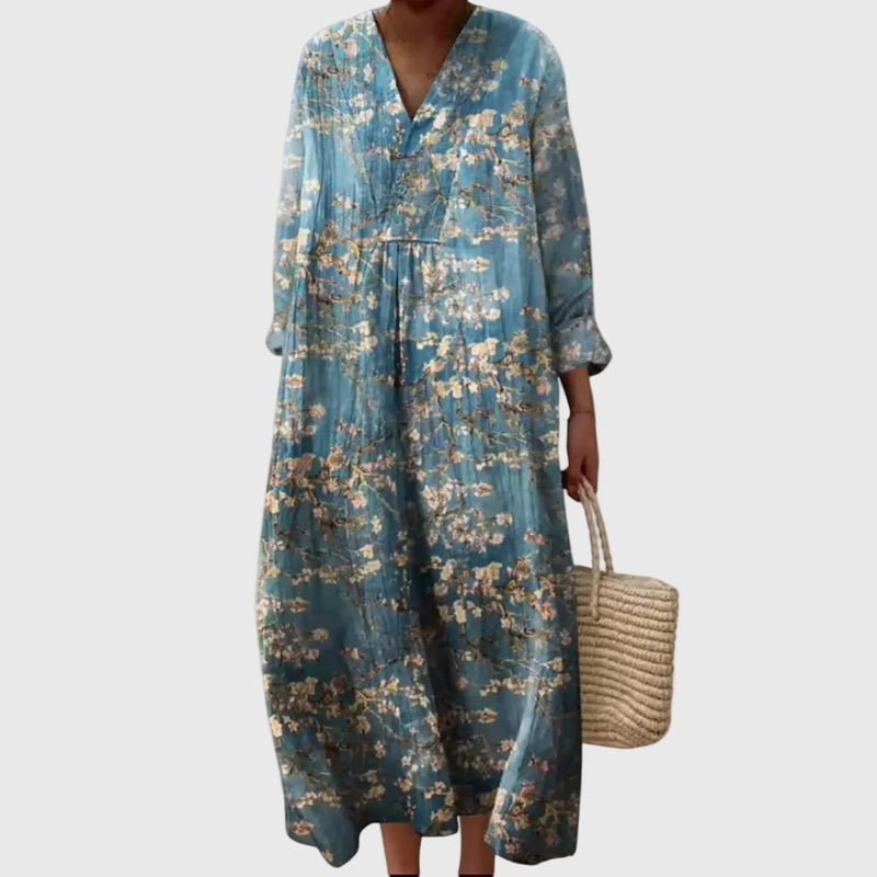 Elyana - Vestido Midi Oversized Com Decote em V
