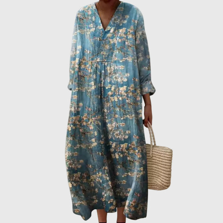 Elyana - Vestido Midi Oversized Com Decote em V