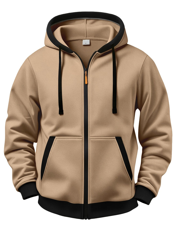 Mussoline - Camisola Casual De Inverno De Manga Comprida, Com Capuz E Fecho De Correr