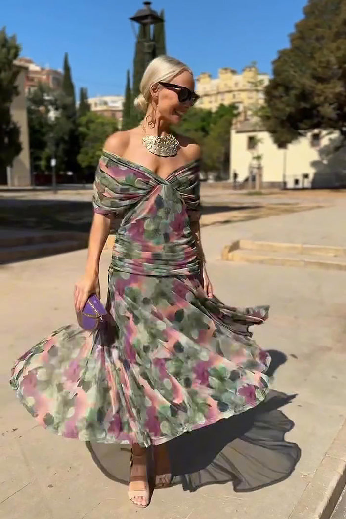 Nefeli - Vestido Maxi Elegante Com Decote Em V Para Festas