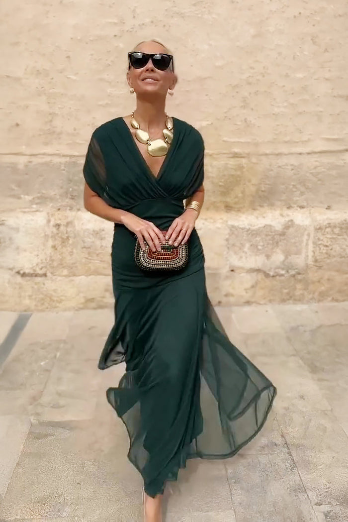 Nefeli - Vestido Maxi Elegante Com Decote Em V Para Festas
