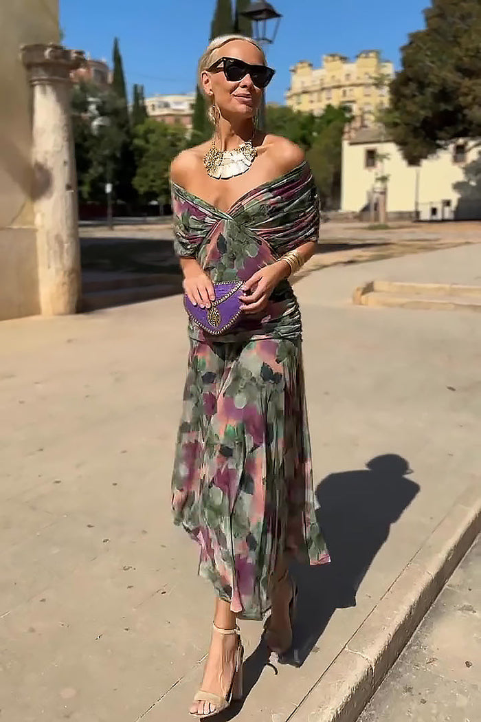 Nefeli - Vestido Maxi Elegante Com Decote Em V Para Festas