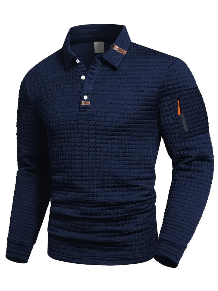 Ephraim - Camisa polo Texturada com Bolso na Manga