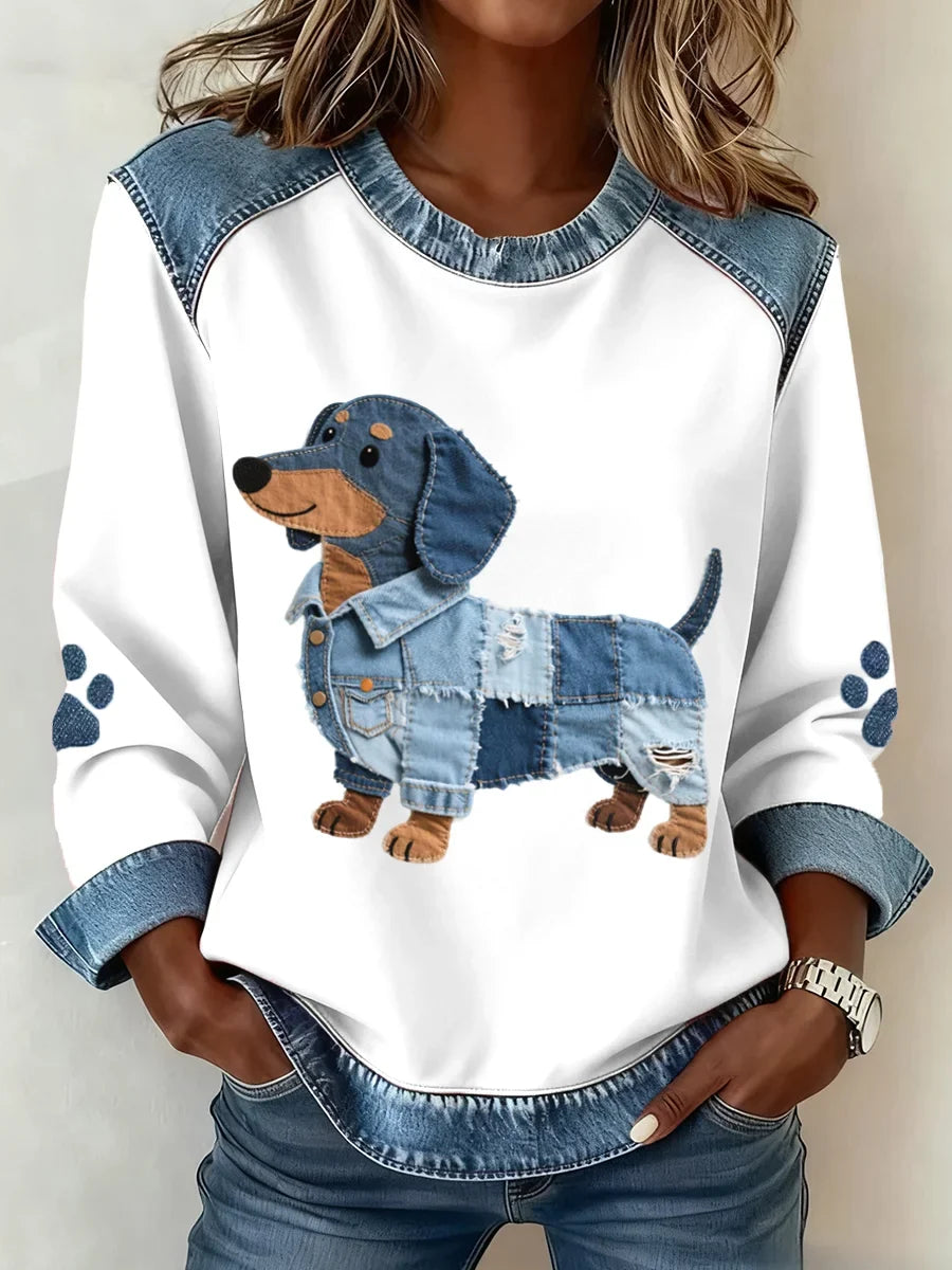 Lilah - Camisola Com Estampado De Dachshund E Patchwork