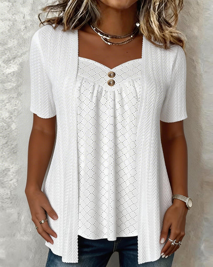 Shilina - Blusa De Patchwork Com Recortes Quadrados