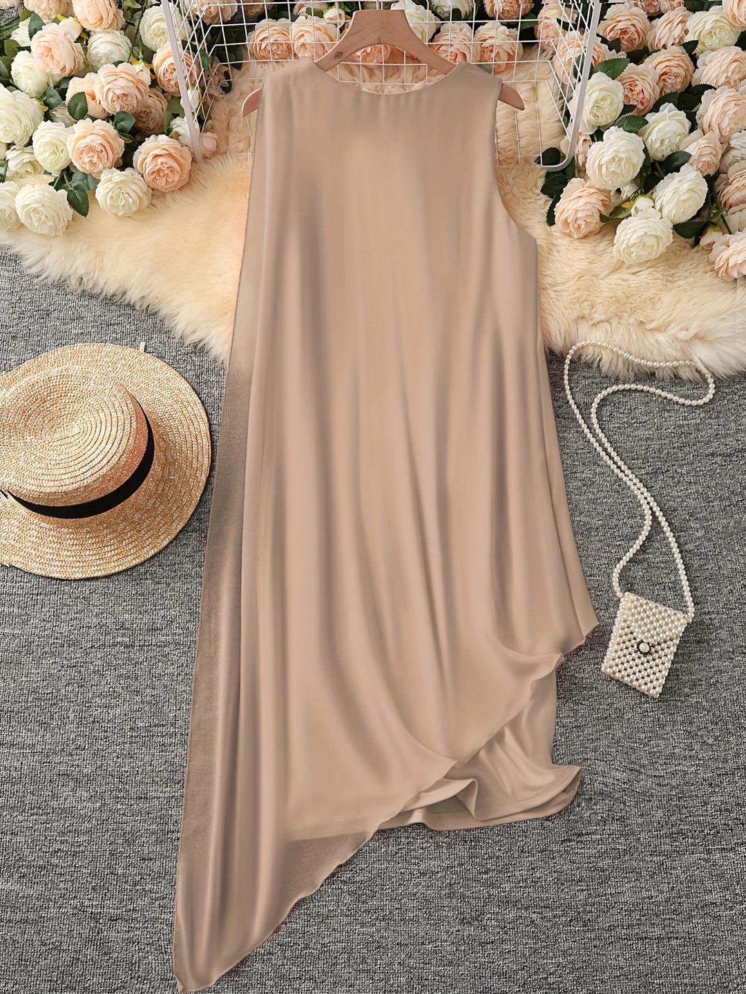 Maren - Vestido Midi Elegante Sem Mangas