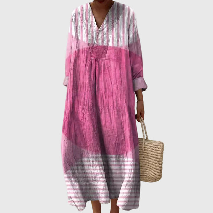 Elyana - Vestido Midi Oversized Com Decote em V