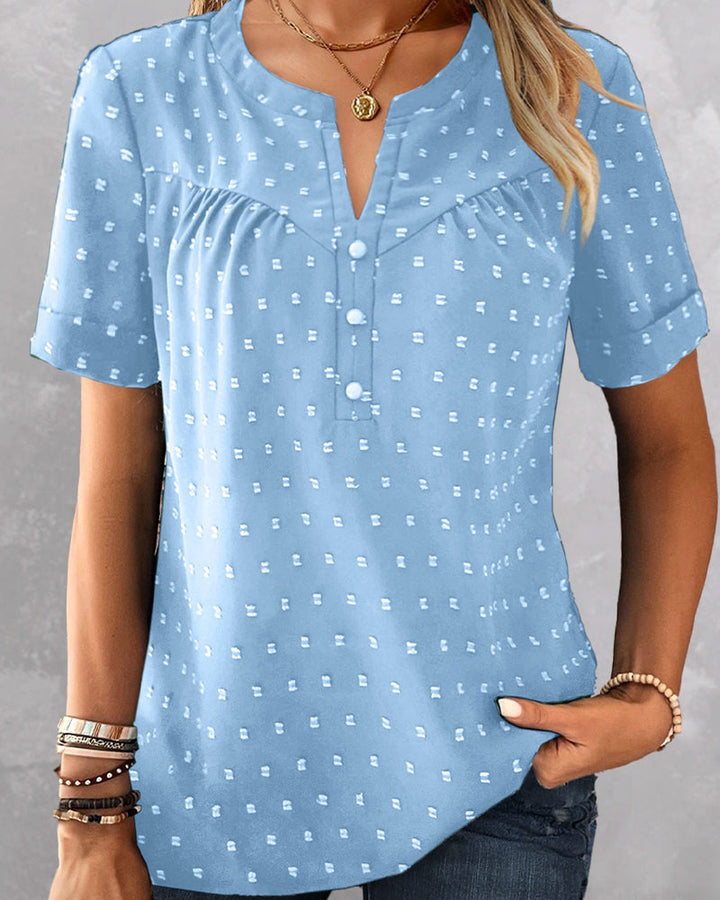Seela - Blusa De Manga Curta Com Decote Em V