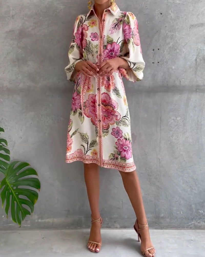 Nylera - Vestido Com Mangas Largas e Gola Recortada