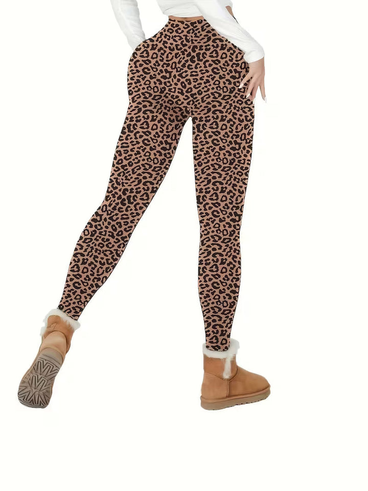Linzay - Leggings De Cintura Alta Com Forro Térmico Em Velo