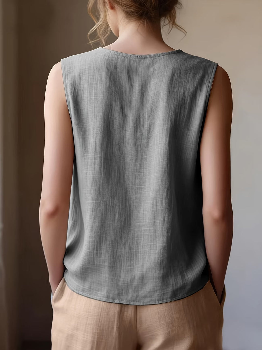 Safiya - Blusa SEM Mangas Com Decote Com Folhos
